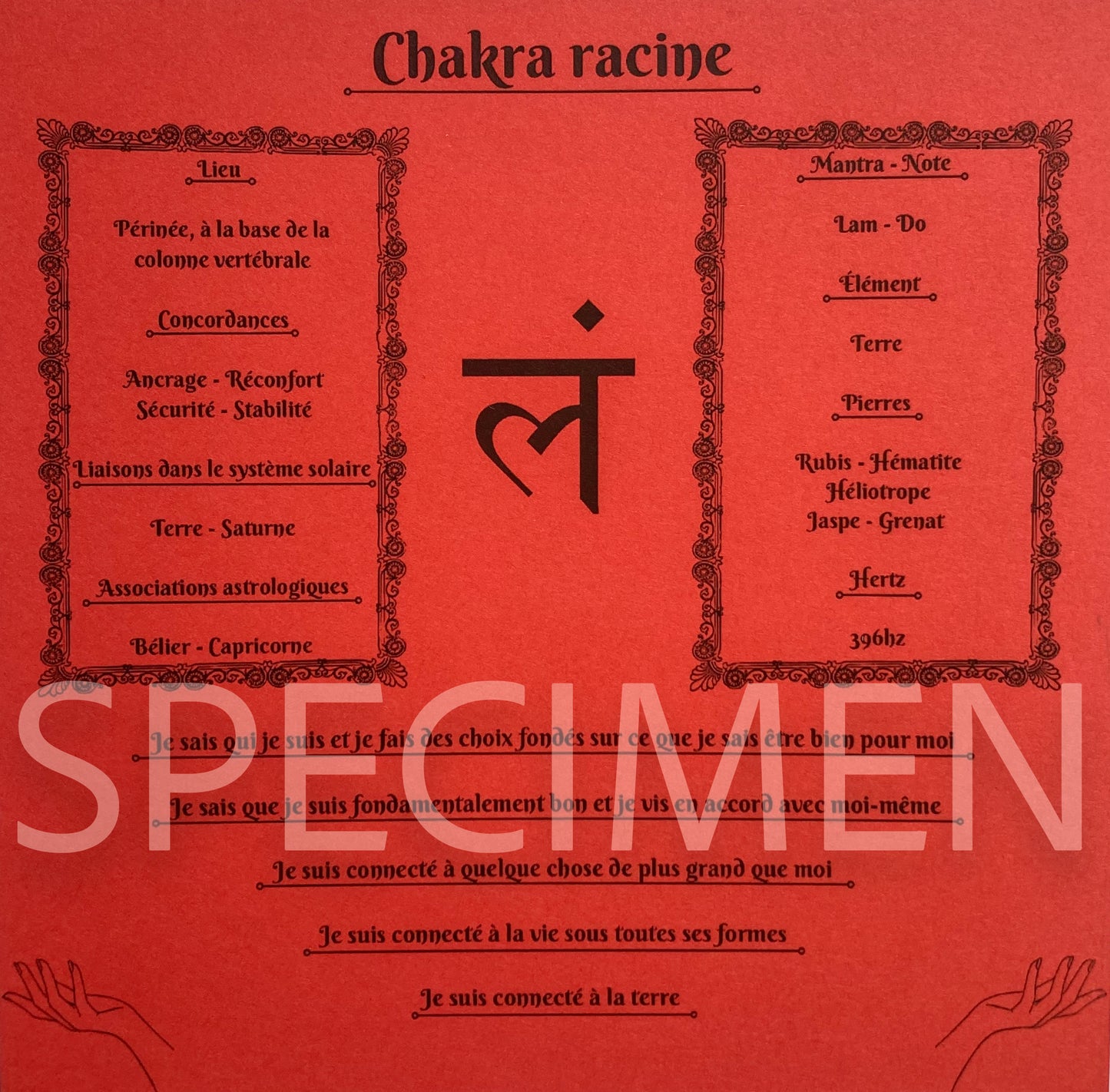 Fiche chakra à l'unité